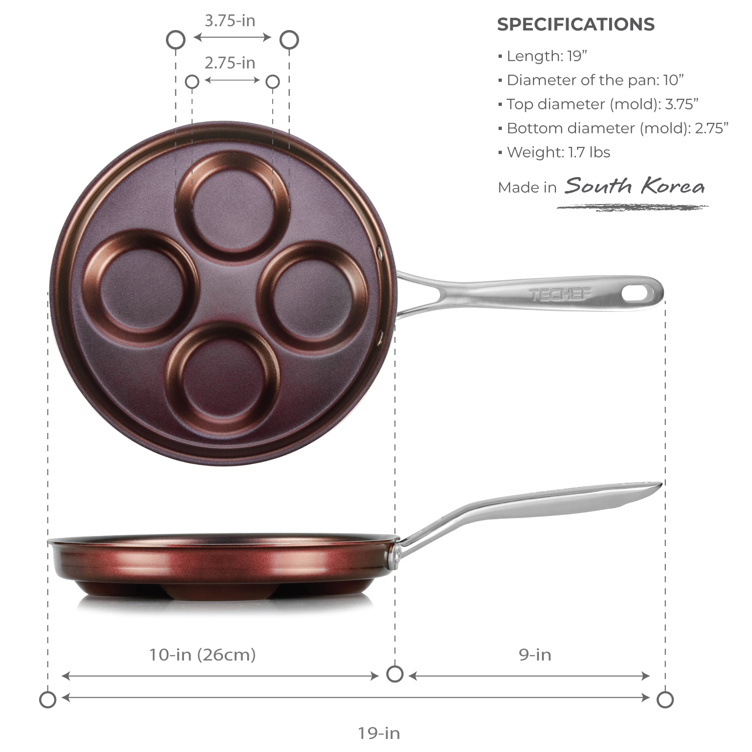 TECHEF Eggcelente Pan, Nonstick Multi Egg Pan