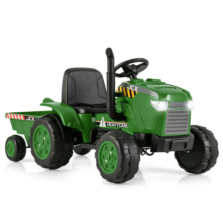 Hivvago 12V Kids Ride On Tractor with Trailer and Remote Control