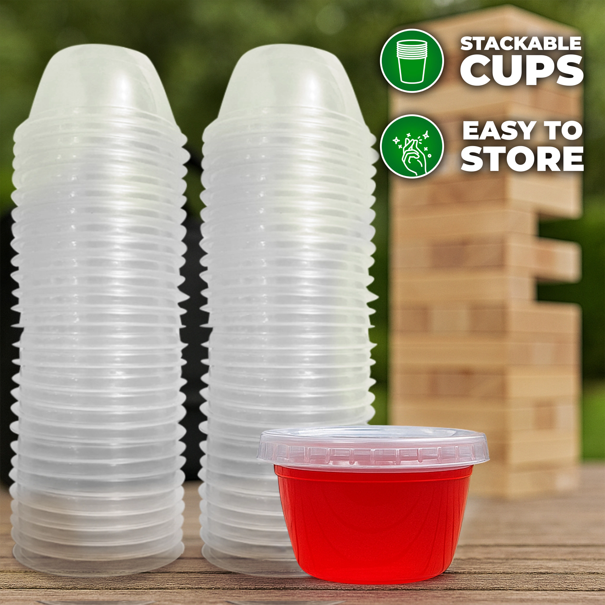 Swooc Games | 105 Extra Replacement Gelatin Shot Cups and Lids