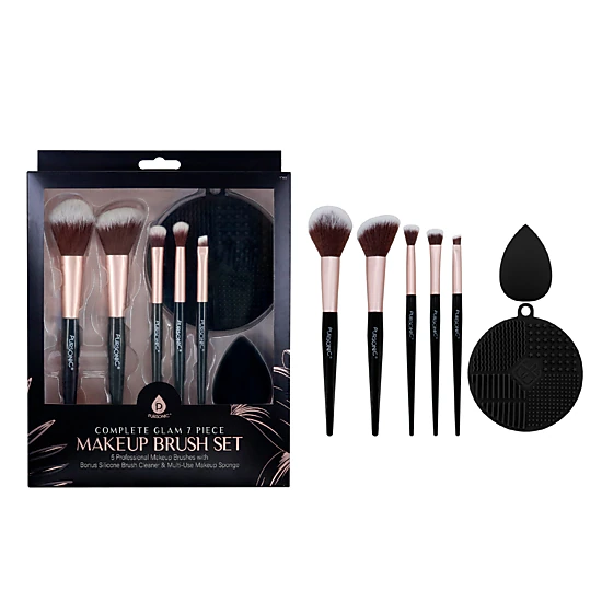 Pursonic 8-Piece Pro Makeup Application Set – 7 Brushes + Blending