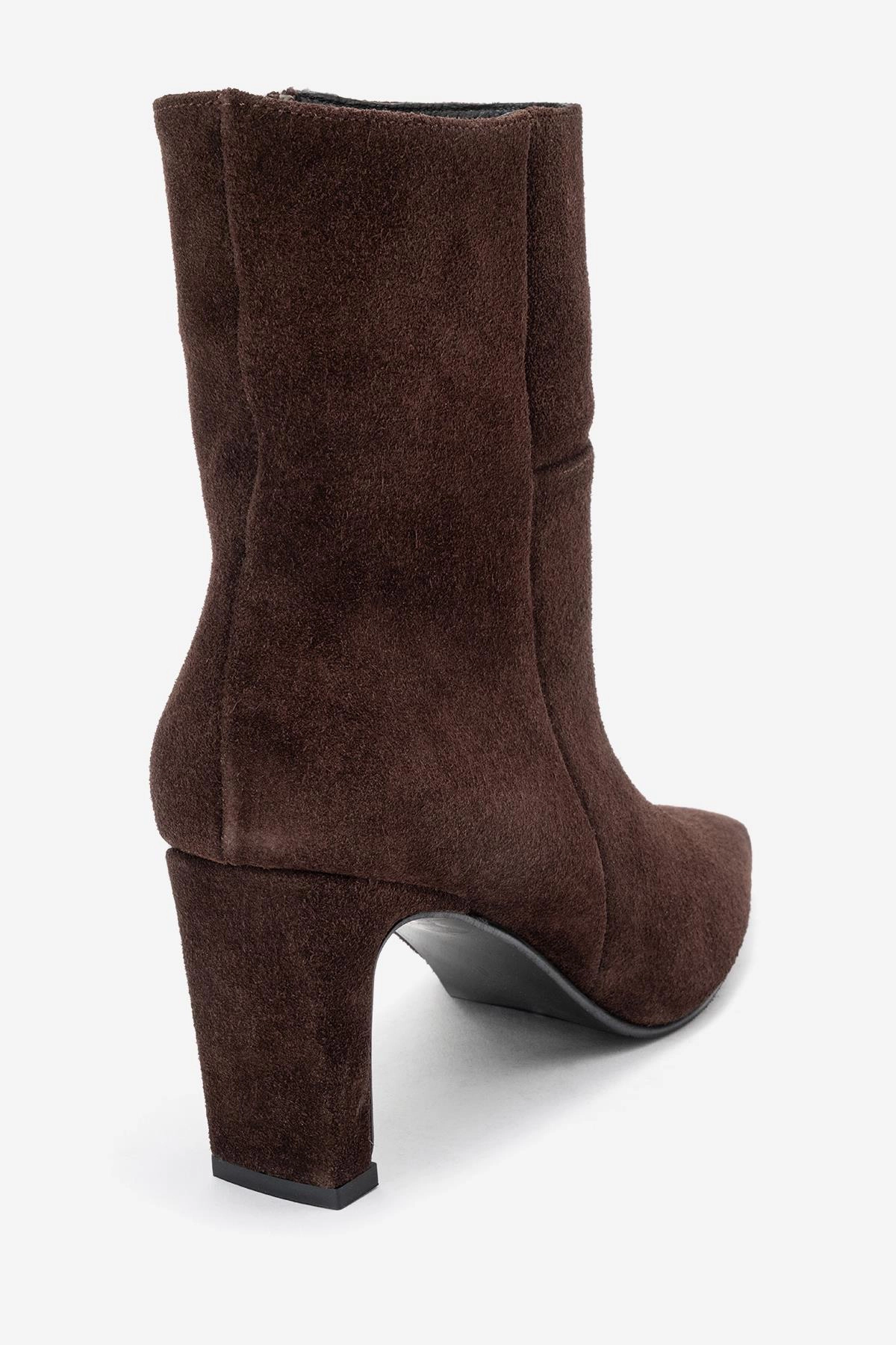 Forever & Always Womens Kyoto Leather Block Heel Boots