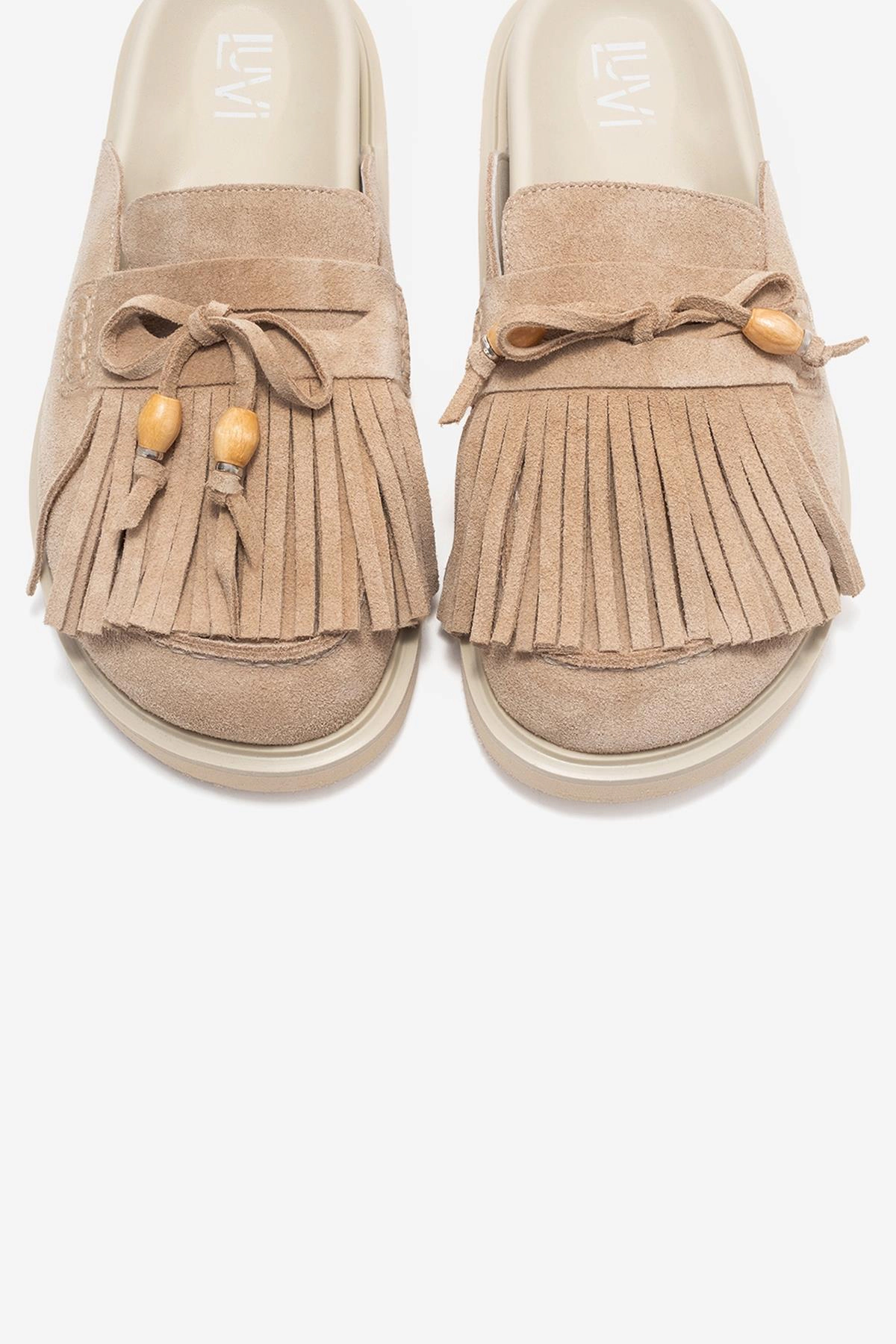 Forever & Always Womens Carol Tassel Leather Mules
