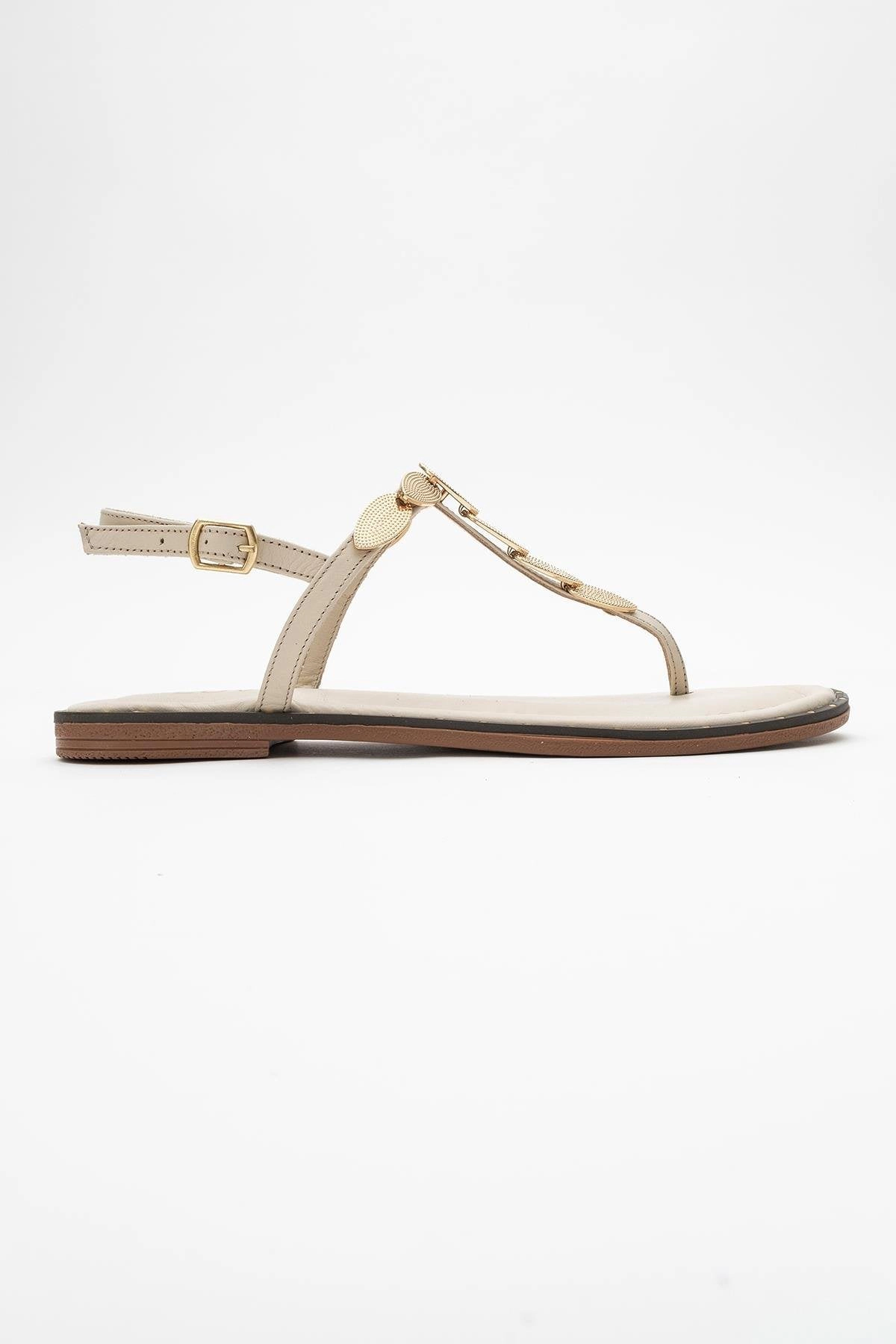 Forever & Always Womens Marea Leather Flat Sandals