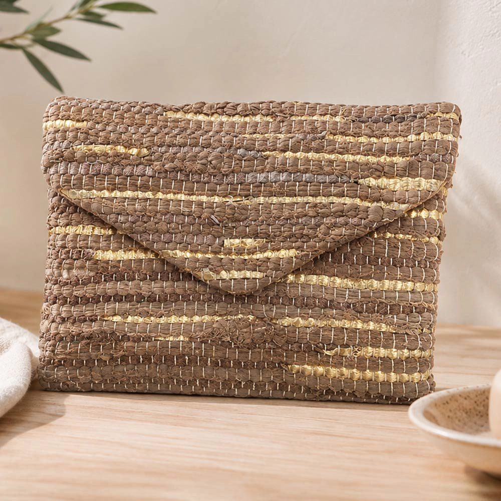 Fashnzfab Boho Textured Envelope Clutch Crossbody Bag