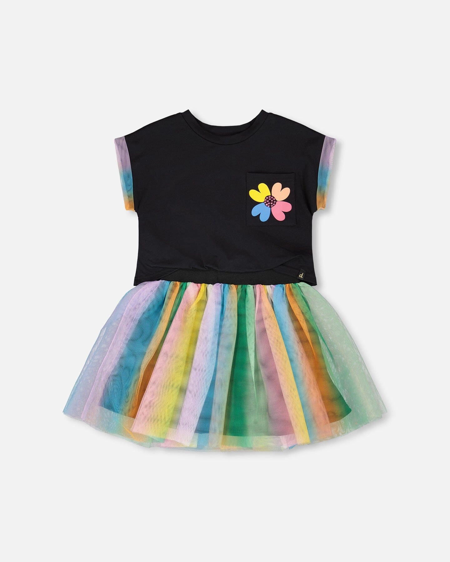 Deux par Girls Organic Cotton and Mesh Dress