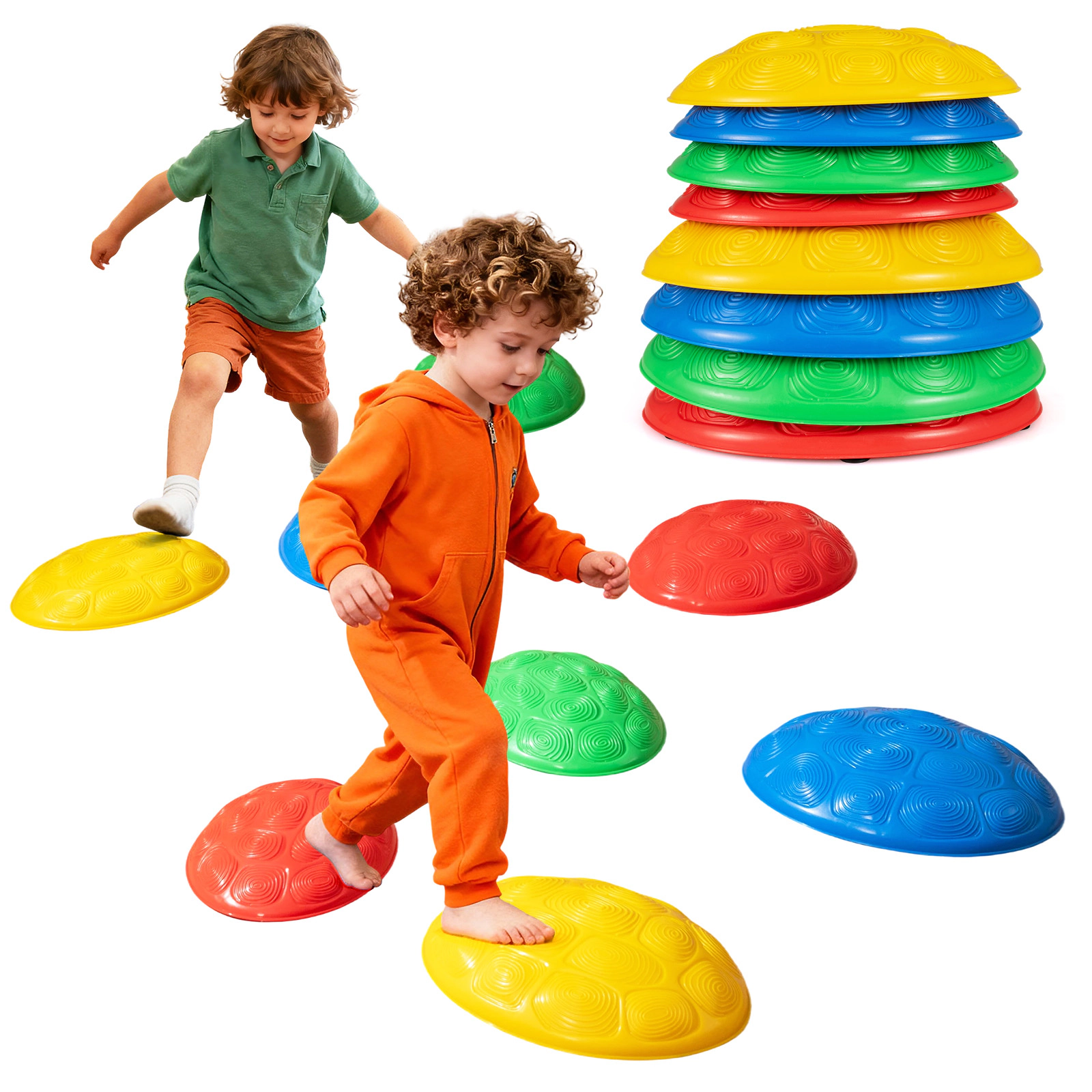 SUGIFT Non-Slip Toddler Stepping Stones Balance Sensory Toys 180-lb Capacity Ages 3+ Colorful