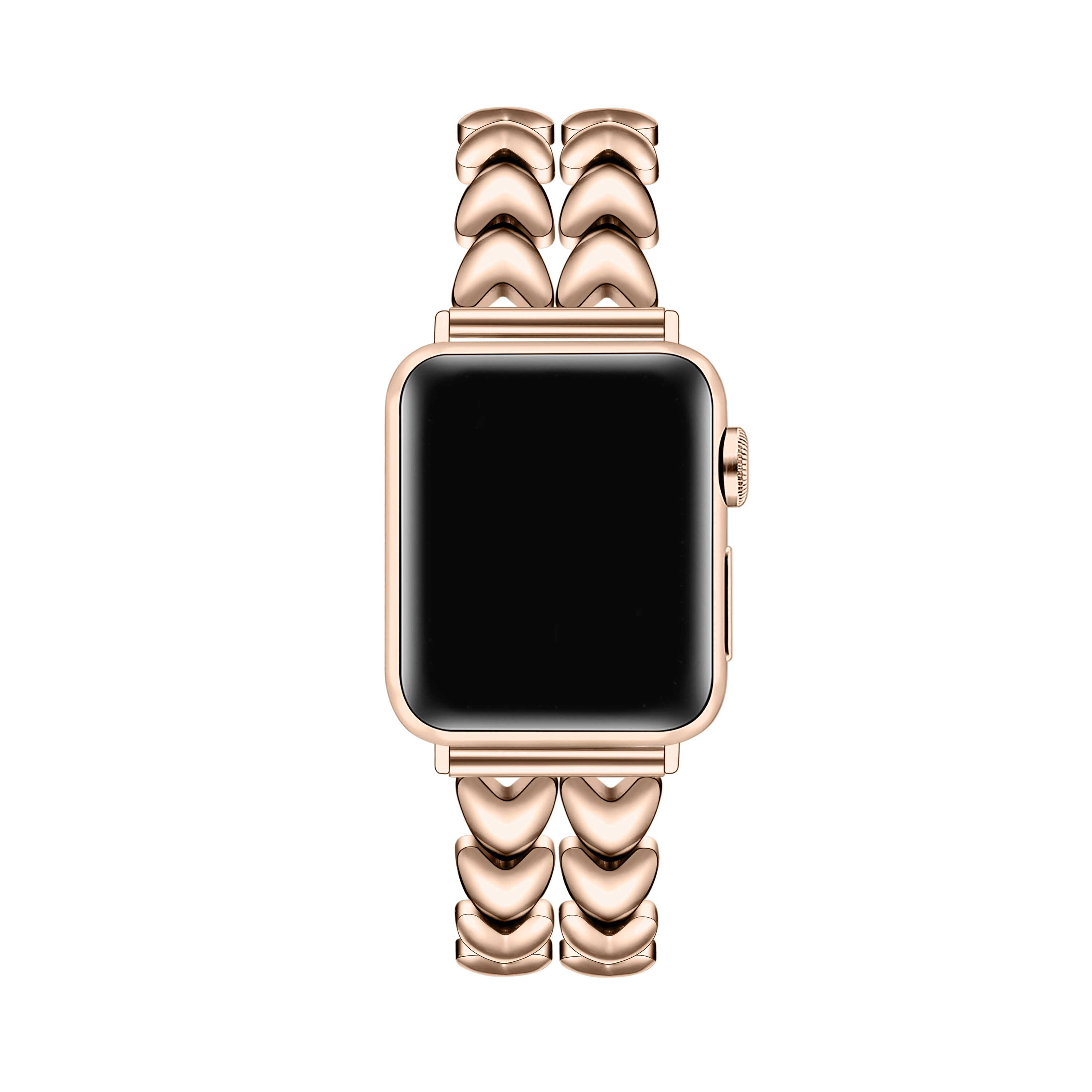 Posh Tech Womens Crush Stainless Steel Heart Band for Apple Watch