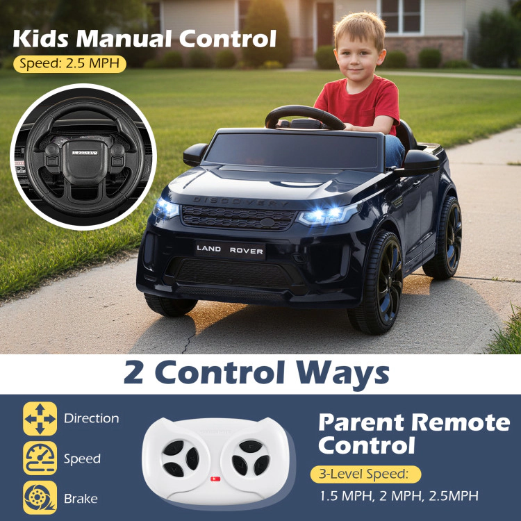 Hivvago 12V Kids Electric Car Licensed Land Rover with LED Lights, Music and Safety Belt