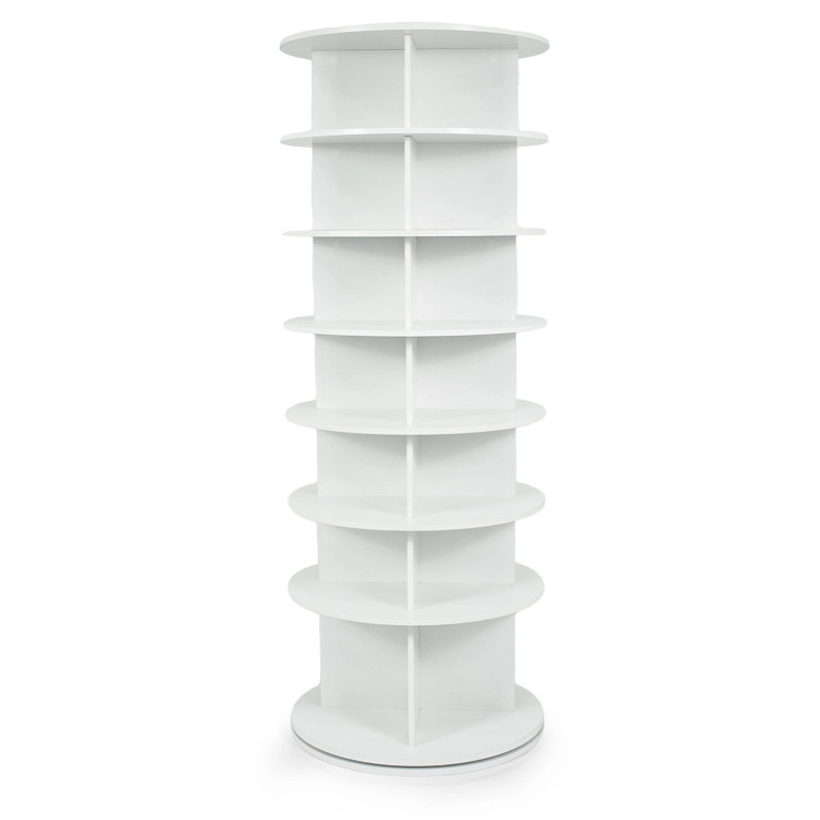 SUGIFT 7-Tier 360° Rotating Shoe Rack Tower Freestanding Organizer 62.5-in Tall 22-lb Tiers Engineered Wood White