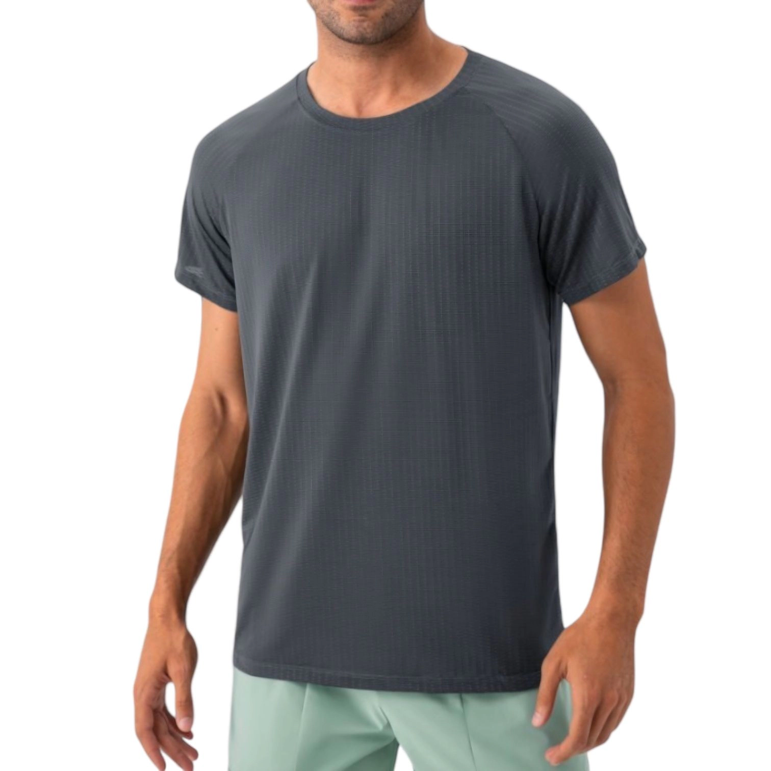 Anna-Kaci Men's Lightweight Performance T-Shirt with Moisture-Wicking Fabric and Raglan Sleeves