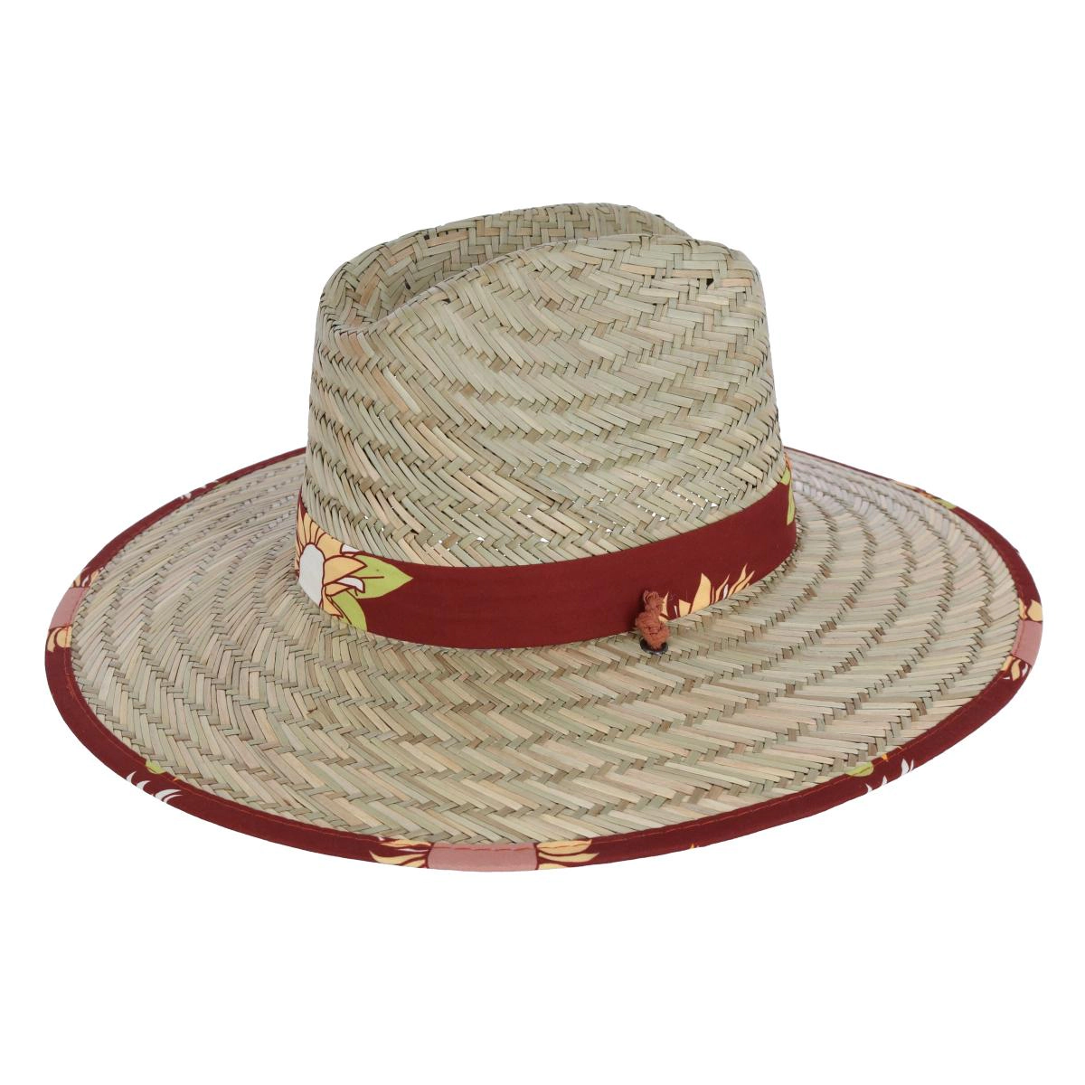 San Diego Hat Company Girl's Lifeguard Straw Hat with Sunflower Brim