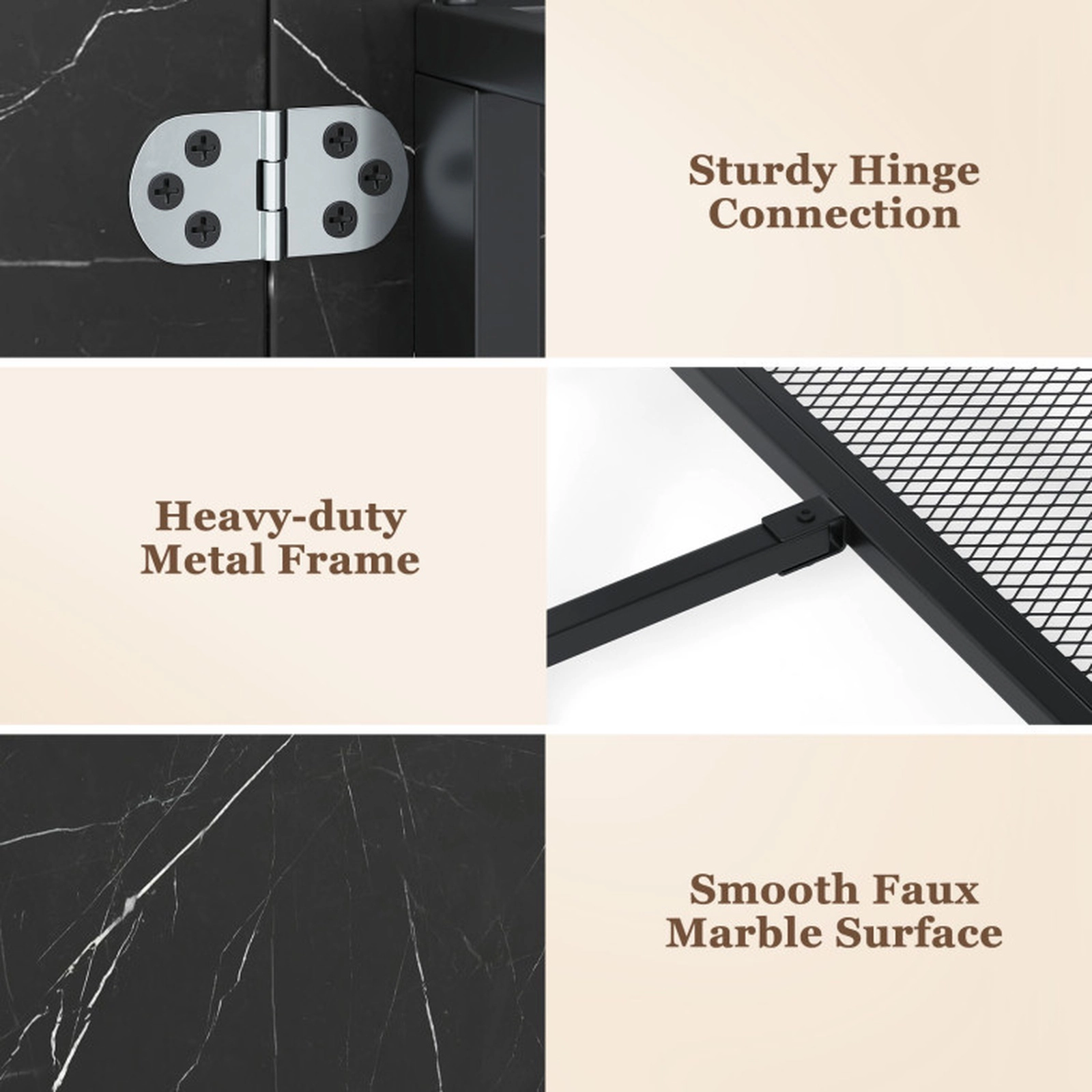 SUGIFT Folding Round Dining Table with Drop Leaves and Lockable Wheels 200-Lb Tabletop Capacity Black+White