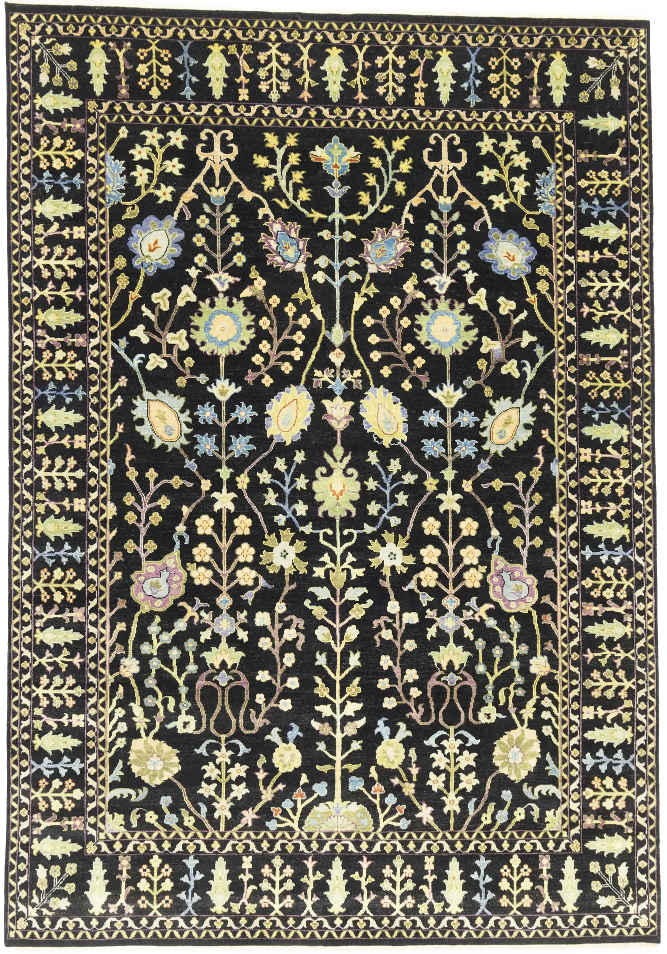 Magic Rugs Black Floral 8X11 Osh Chobi Oriental Rug