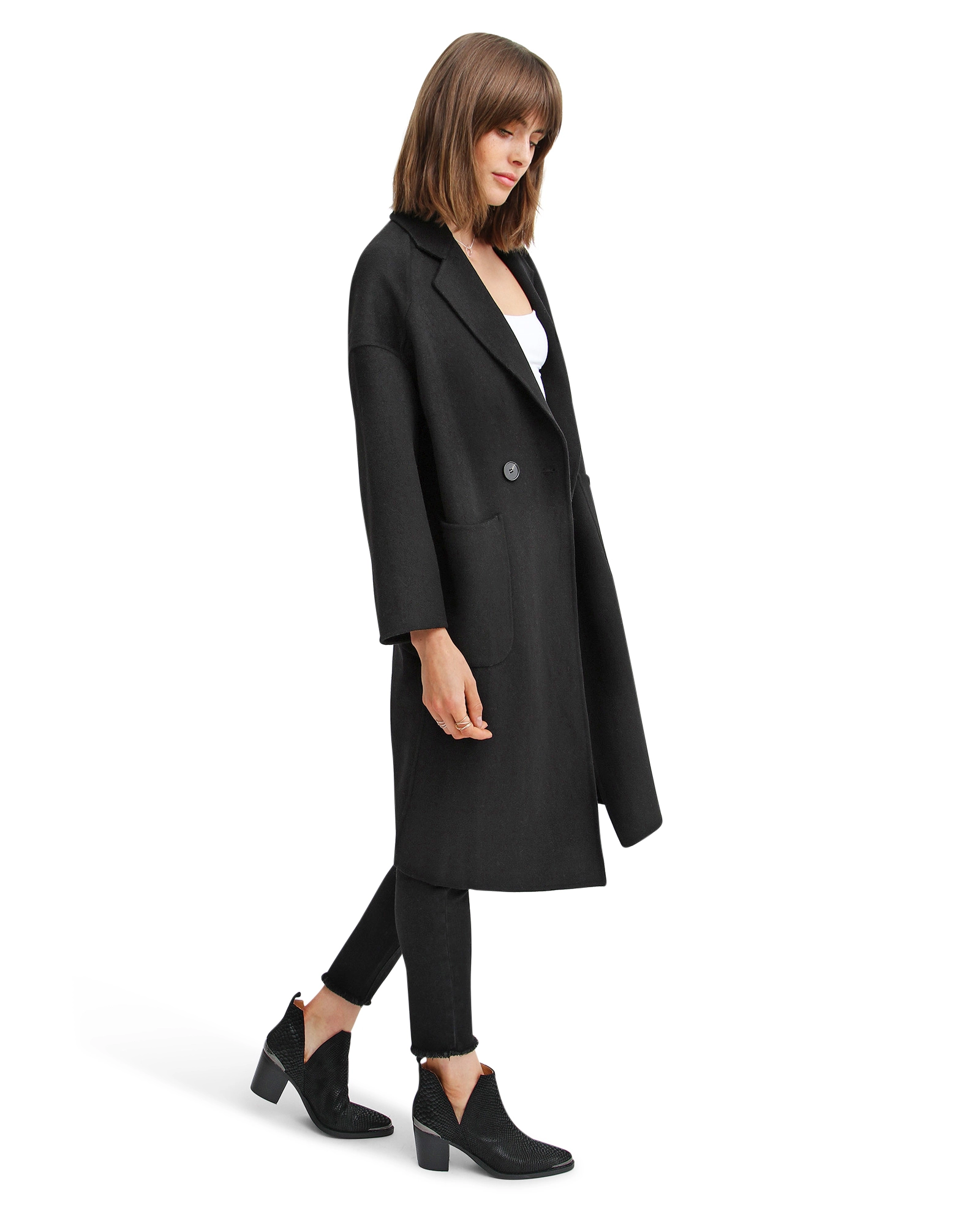 Belle & Bloom Womens Publisher Double-Breasted Wool Blend Coat