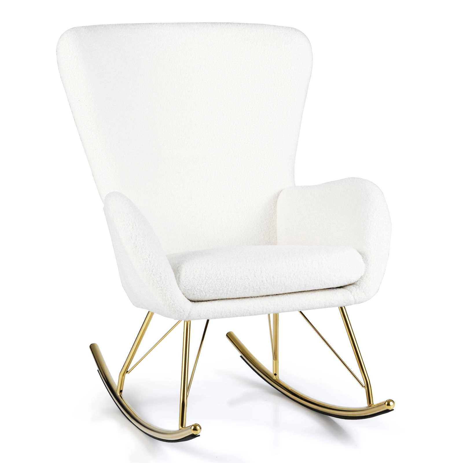 SlickBlue Modern Curved Back Rocking Accent Chair with Cushion