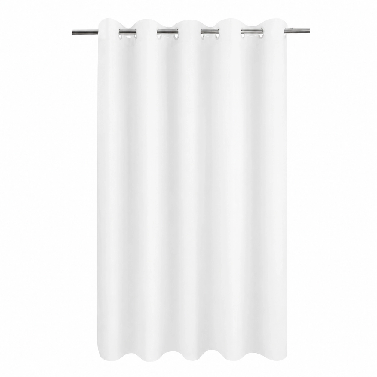 WZK No Hook White Fabric Waterproof Magnetic Hem Easy Care Hotel Quality Shower Curtain