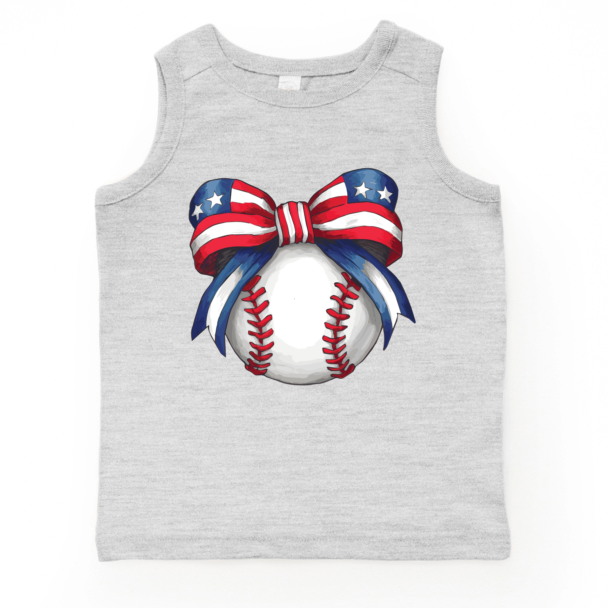 The Juniper Shop - Coquette Patriotic Baseball Toddler Graphic Tank