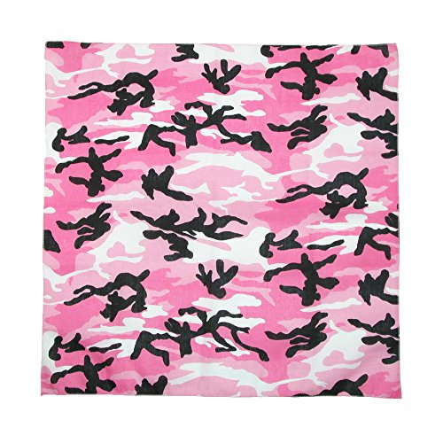 CTM® Women's Cotton Pink Camouflage Bandana (Pack of 5)