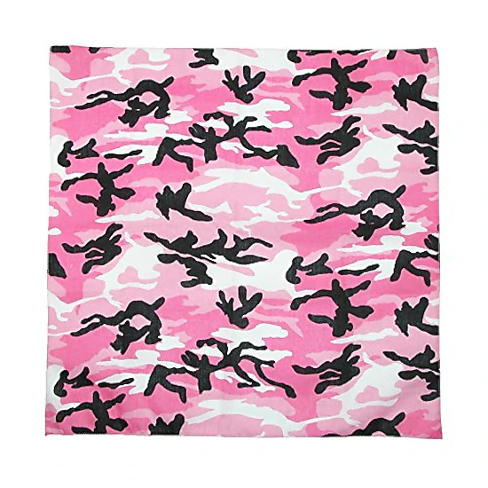CTM® Women's Cotton Pink Camouflage Bandana (Pack of 5)