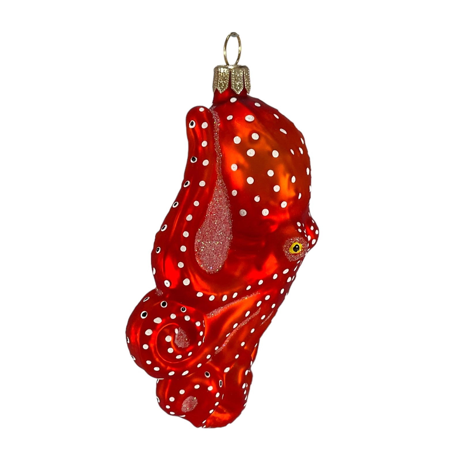 Pinnacle Peak Trading Company Red Octopus Polish Glass Christmas Ornament 4.25 Inch