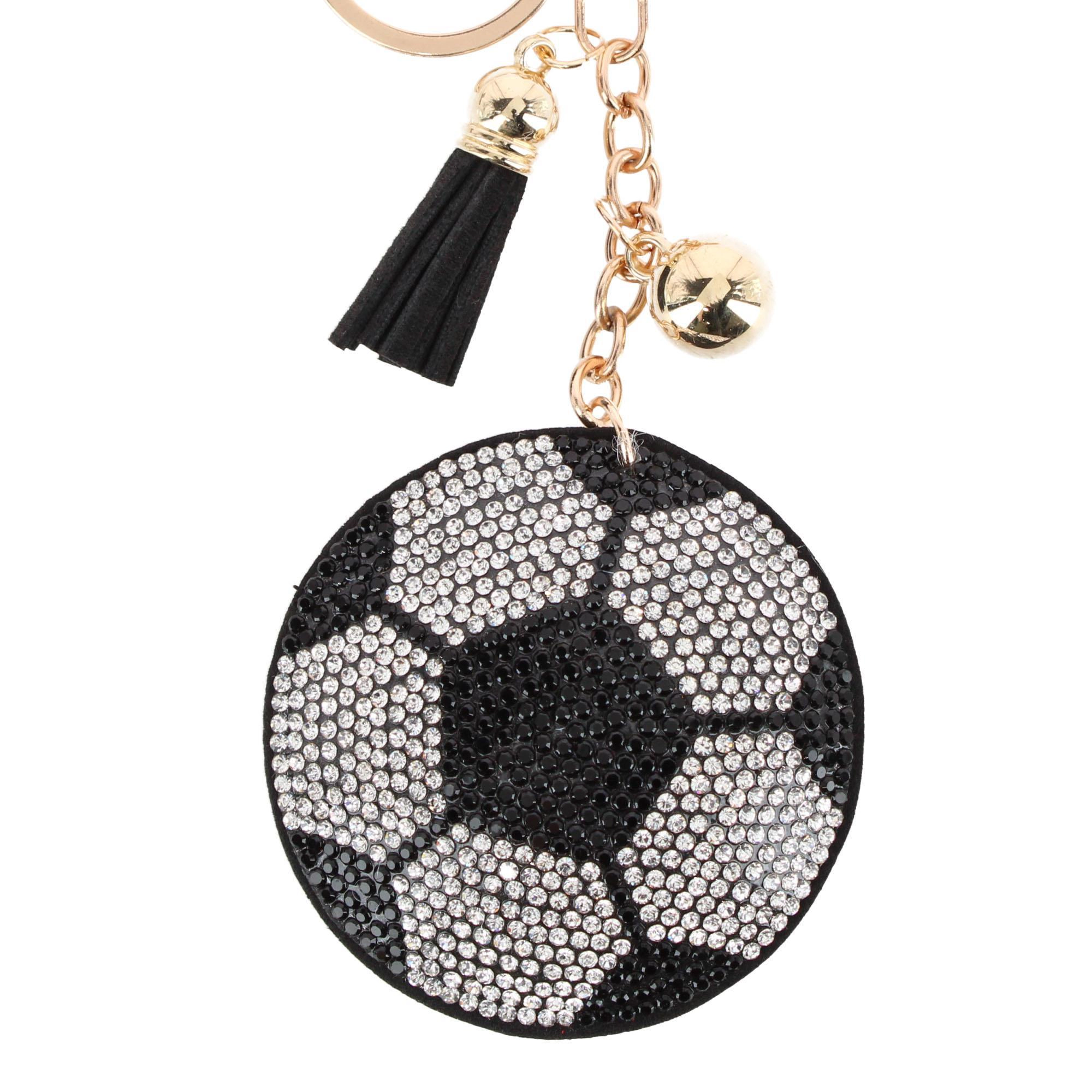 CTM Women's Rhinestone Soccer Mom Bag Charm & Key Chain