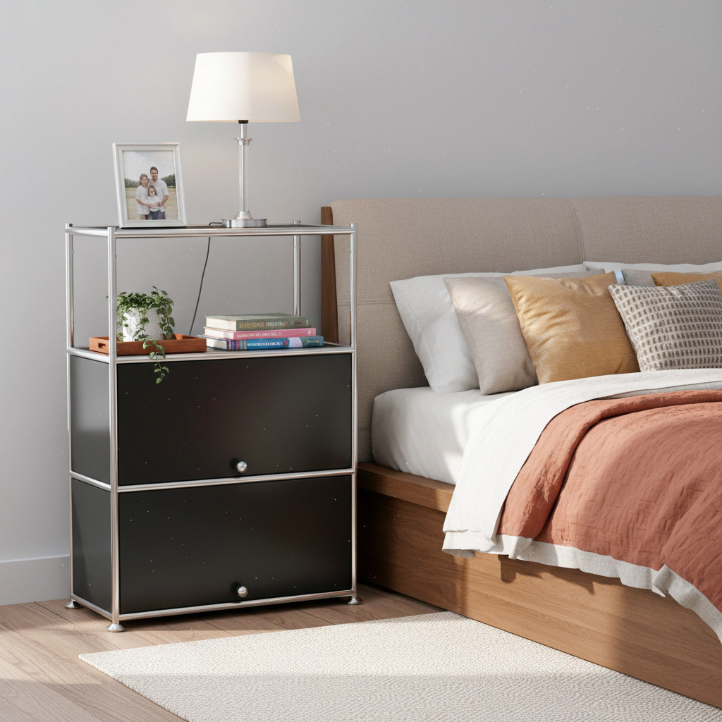 MEGA CASA Modern Modular Metal Storage Cabinet with Shelves