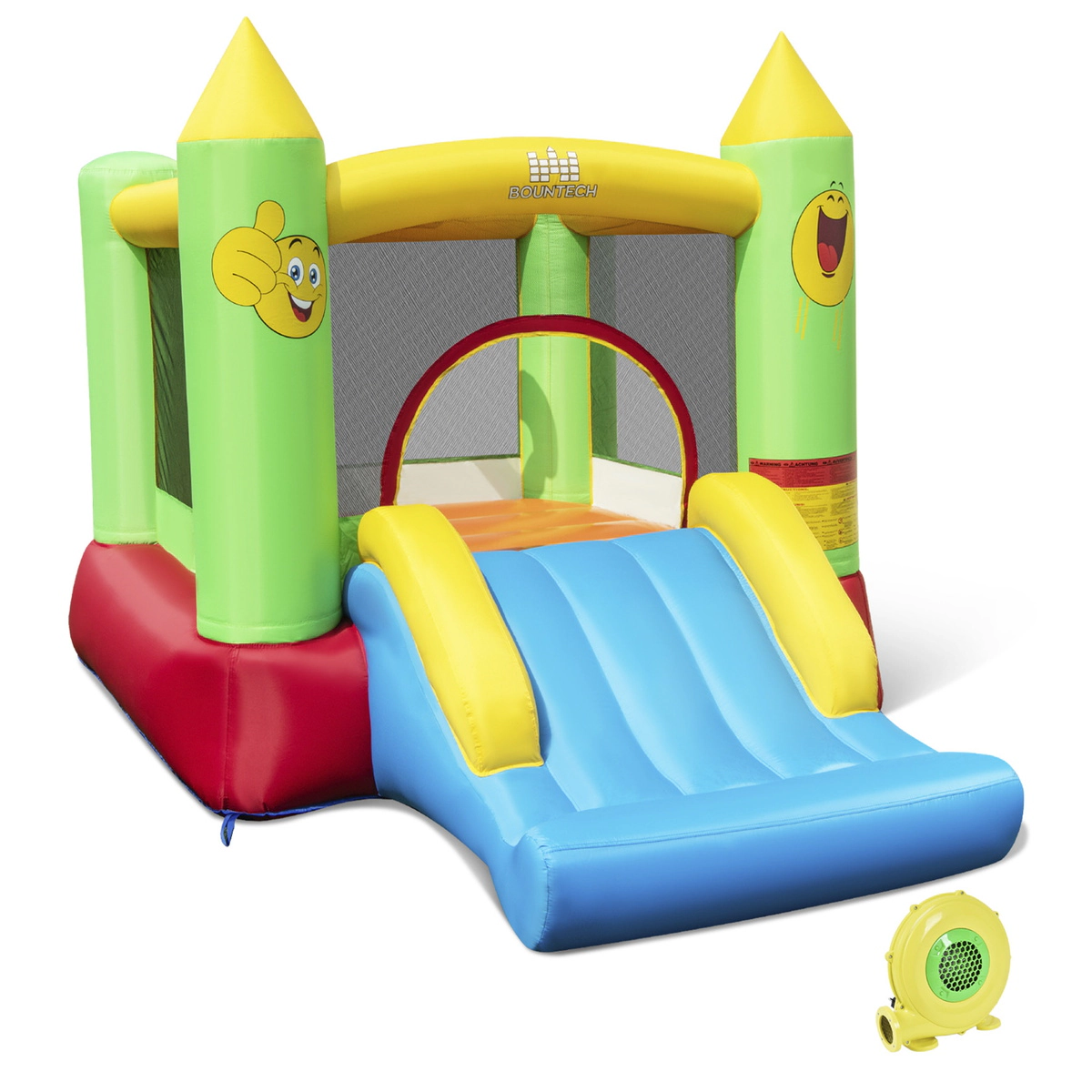 SUGIFT Slide Basketball Hoop and 480W Blower Inflatable Bounce House Kids Bouncer