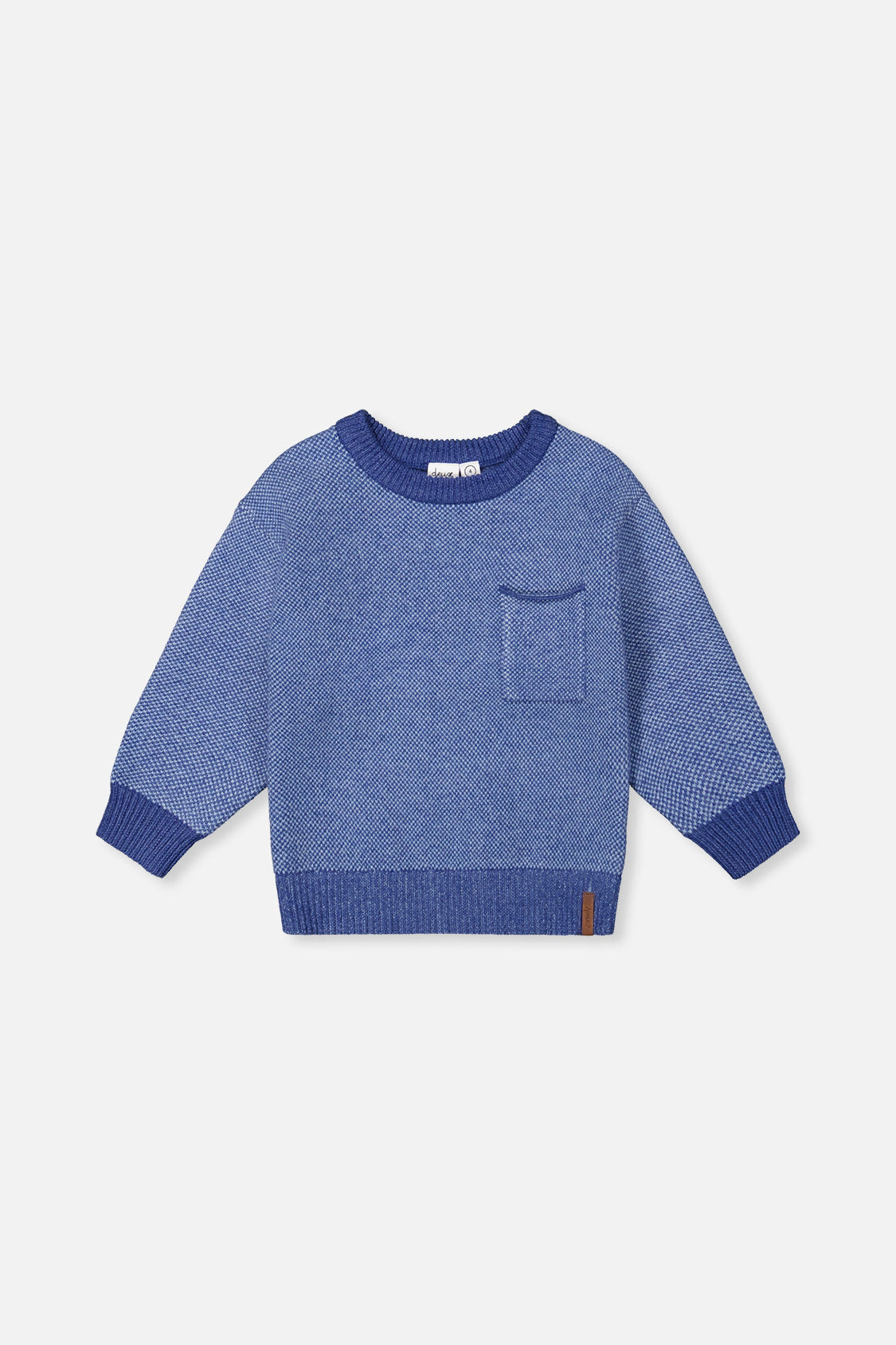 Deux par Boys Textured Diamond Knit Sweater with Chest Pocket