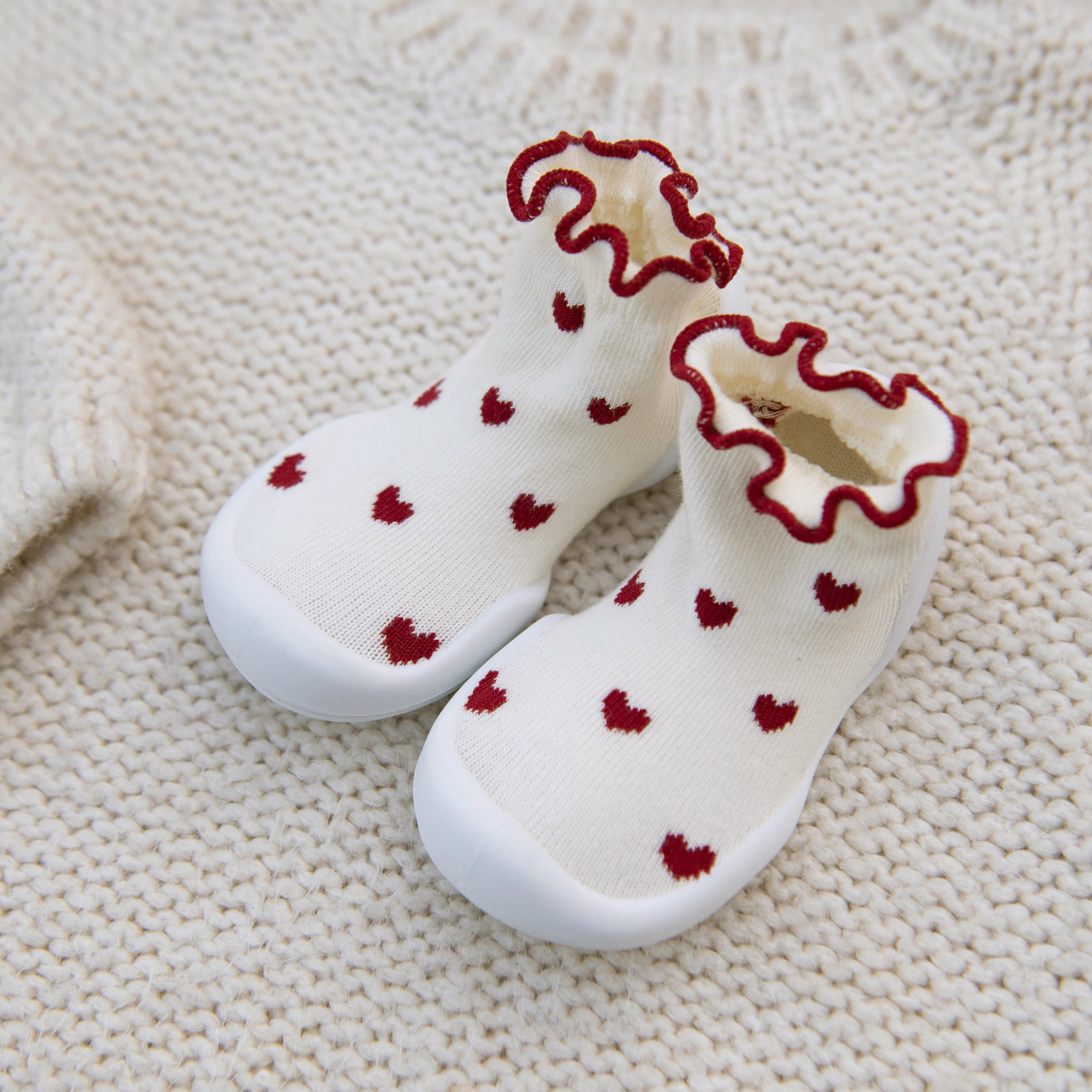 Komuello Baby Boy First Walk Sock Shoes Sweet Hearts