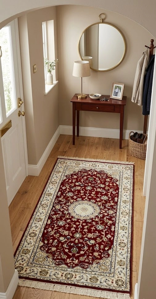 Magic Rugs 2'7 x 4'11 Red Indo-Nain Hand Knotted Oriental Wool Rug