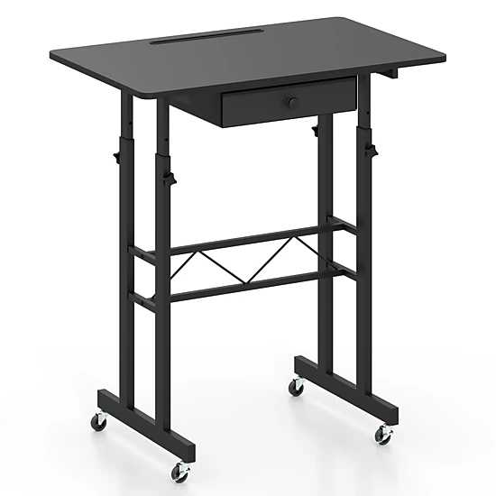 SlickBlue Height Adjustable Standing Desk with Storage Drawer
