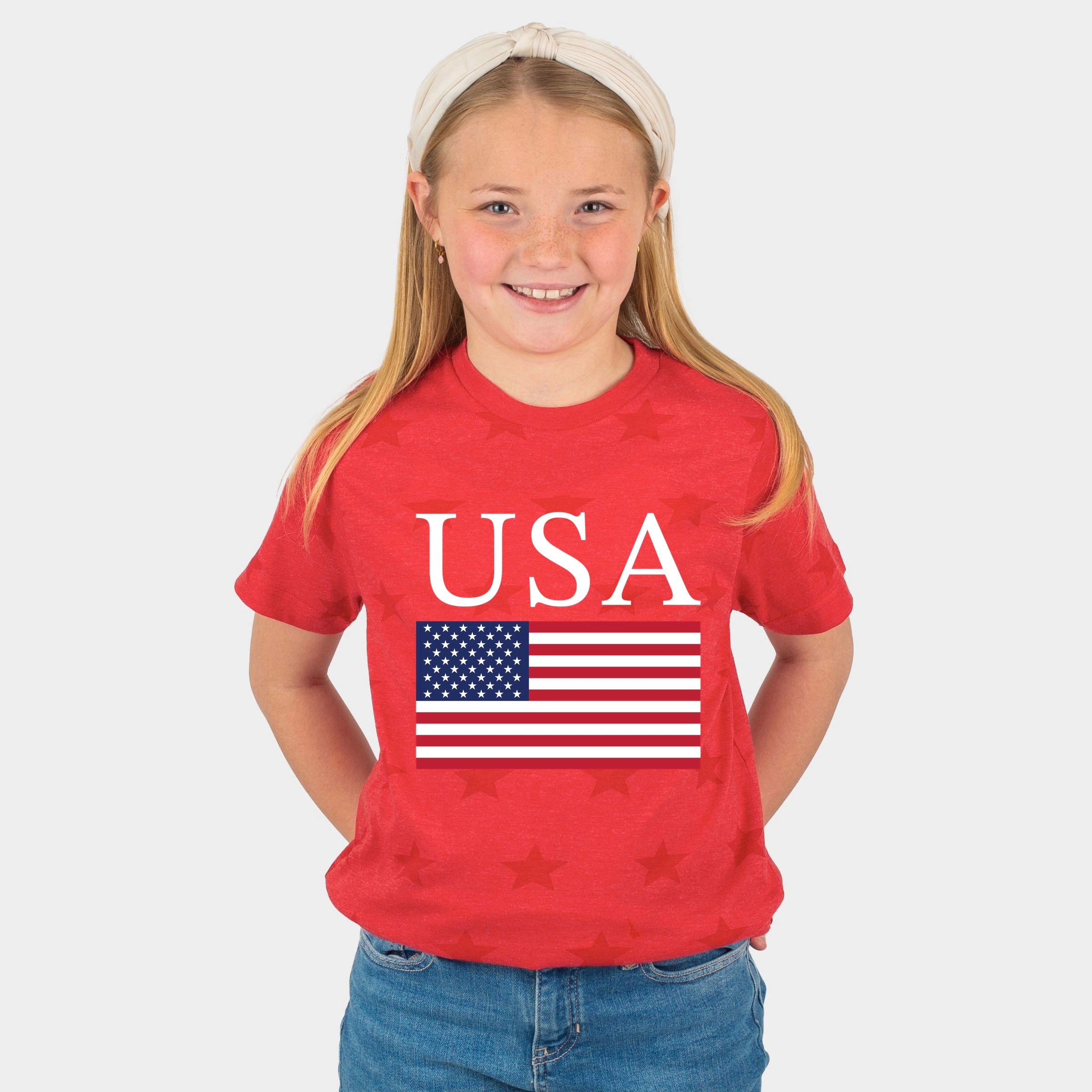 The Juniper Shop - USA Flag Solid Youth Short Sleeve Star Tee