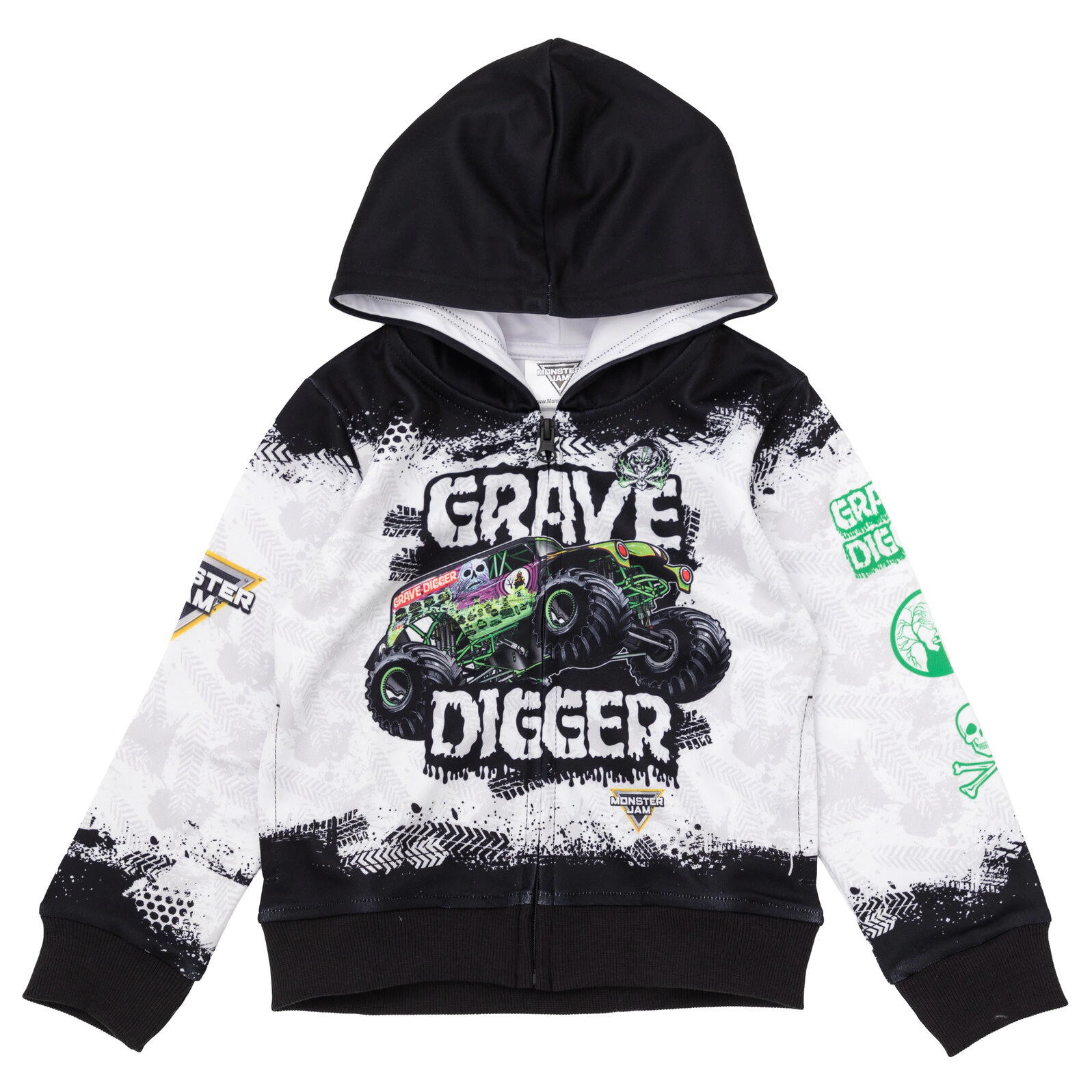 Monster Jam Grave Digger Boys' Fleece Zip-Up Hoodie