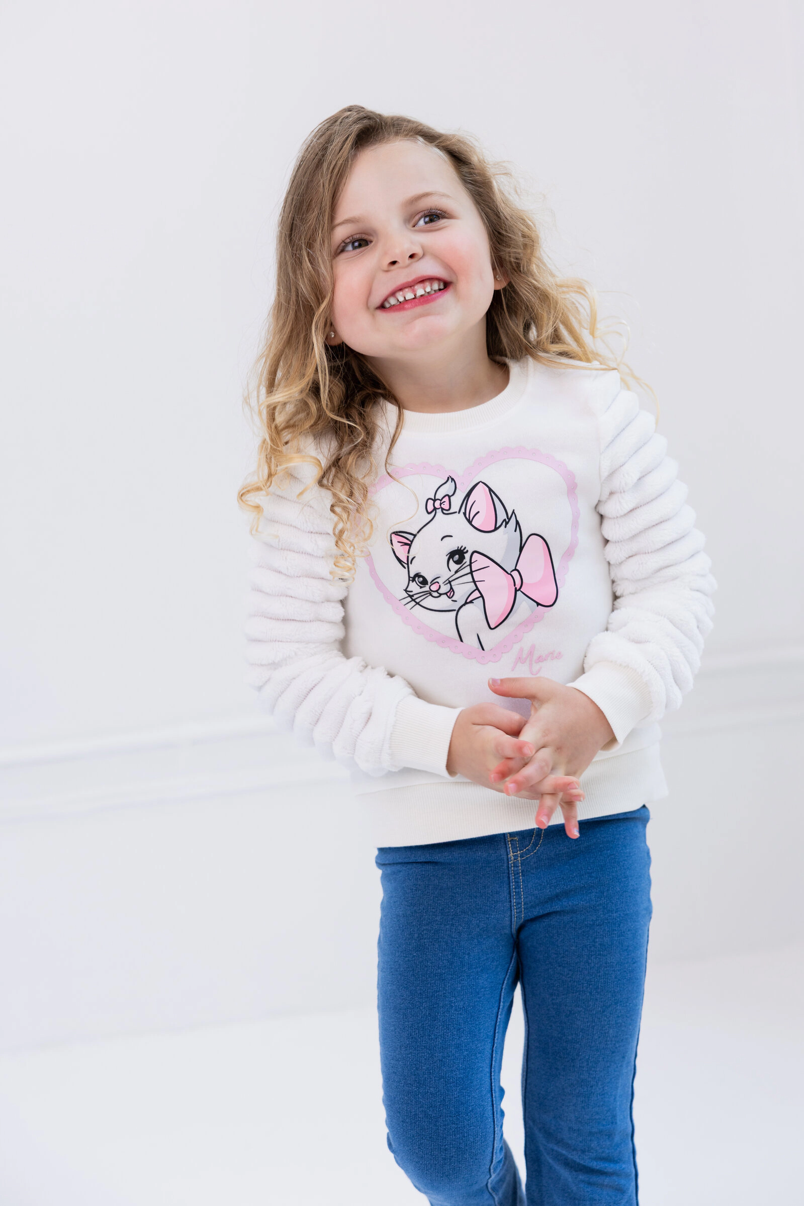 Disney Girls' Faux Fur Sweatshirt