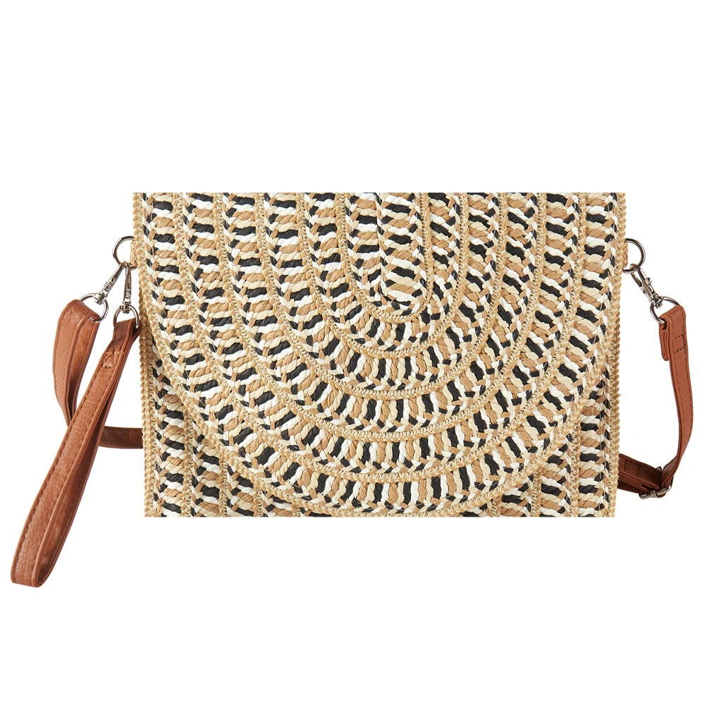 FASHNZFAB Multi Color Straw Clutch Bag / Crossbody