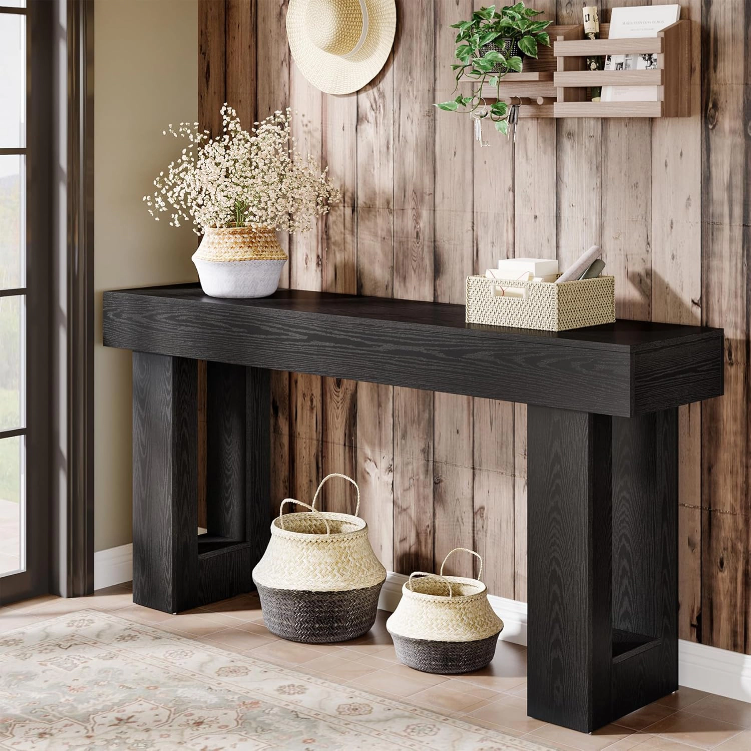 Tribesigns Wooden Sofa Table, 63-Inch Modern Console Table For Living Room