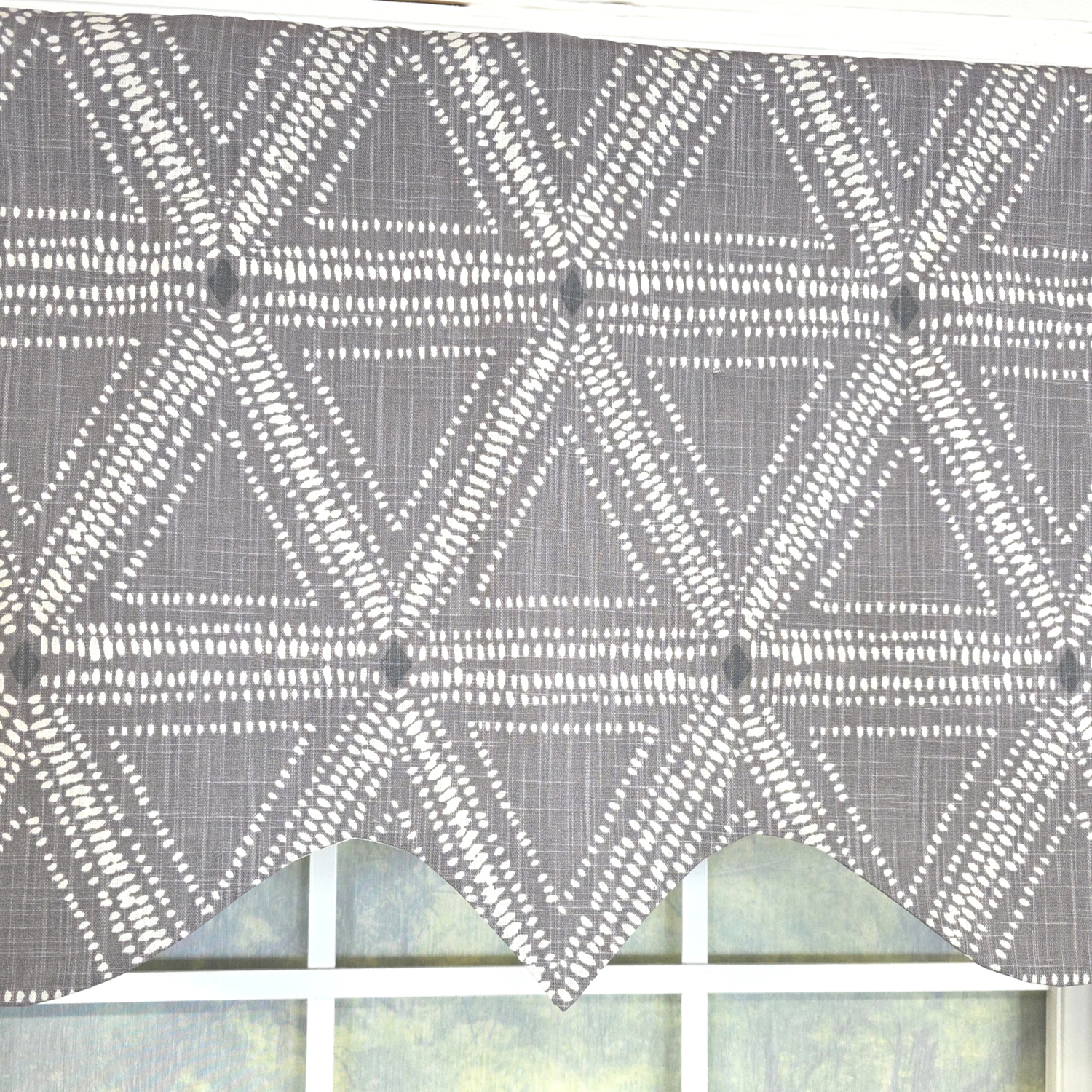 RLF Home 100% Cotton Zircon Regal With Poly/Cotton Ivory lining Rod Pocket Valance 50" x 16" Gray