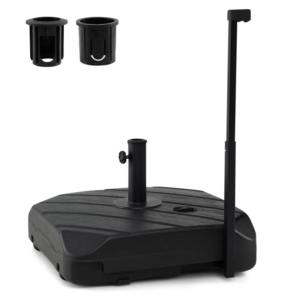 Hivvago 211 Lbs Fillable Patio Umbrella Base With Wheels And Telescopic Pull Rod