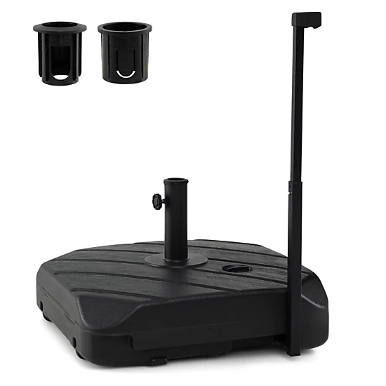 Hivvago 211 Lbs Fillable Patio Umbrella Base With Wheels And Telescopic Pull Rod