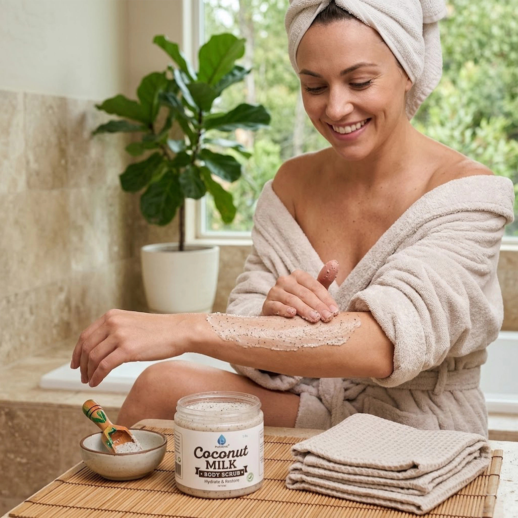 Pursonic Unisex 100% Natural Coconut Milk Body Scrub 14oz
