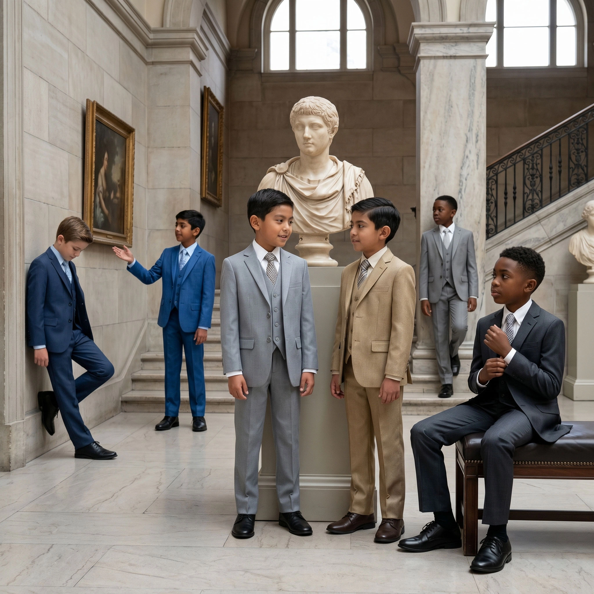 Tazzio Little & Big Boys 5-Pc. Premium Sharkskin Suit Set
