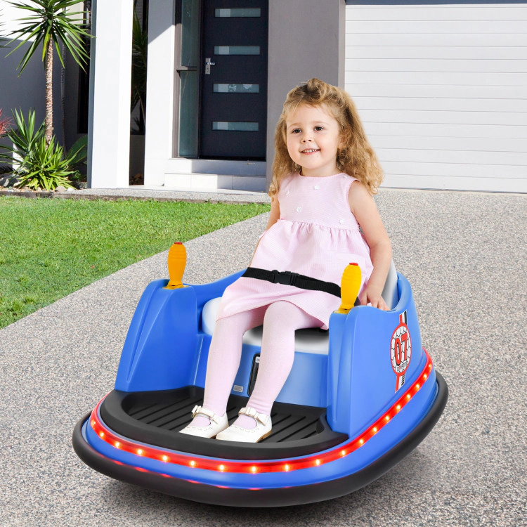 Hivvago 12V Electric Kids Ride On Bumper Car with Flashing Lights for Toddlers