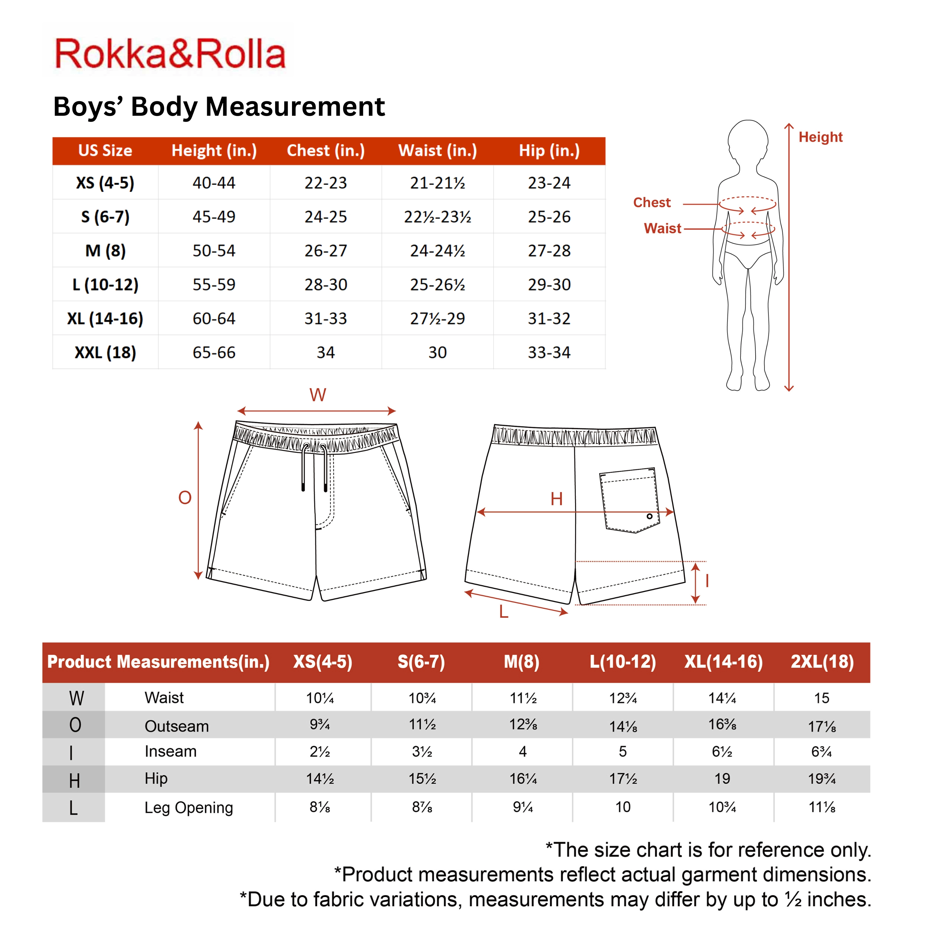 Rokka&Rolla Little & Big Kid Boys Compression Lined Swim Trunks