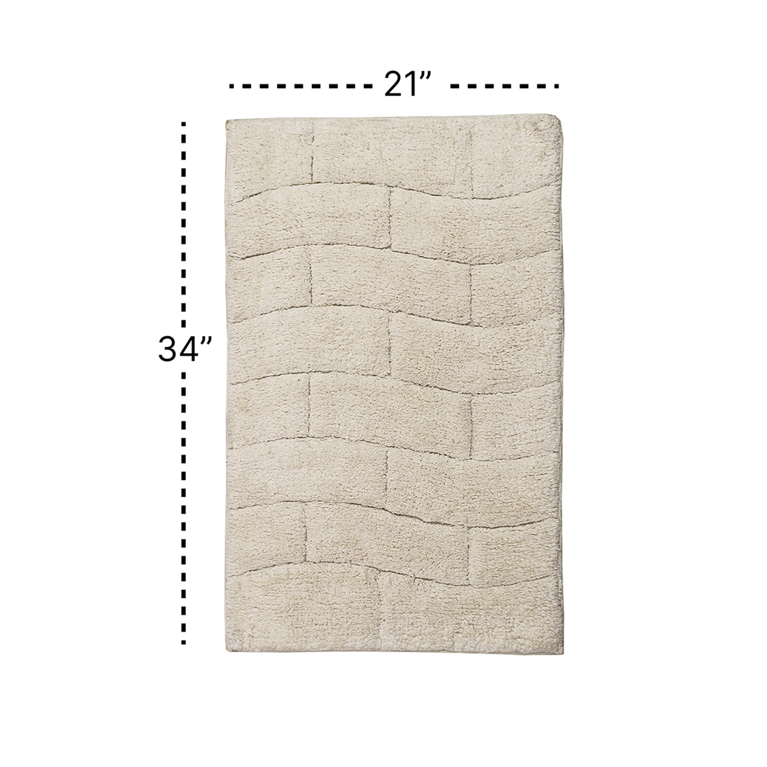Knightsbridge Stylish And Comfortable All Season Traditional New Tile Design Cotton Bath Rug 21" X 34