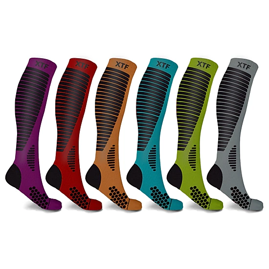 Extreme Fit Copper Compression Socks - Knee High For Running, Athtletics, Travel - 6 Pair