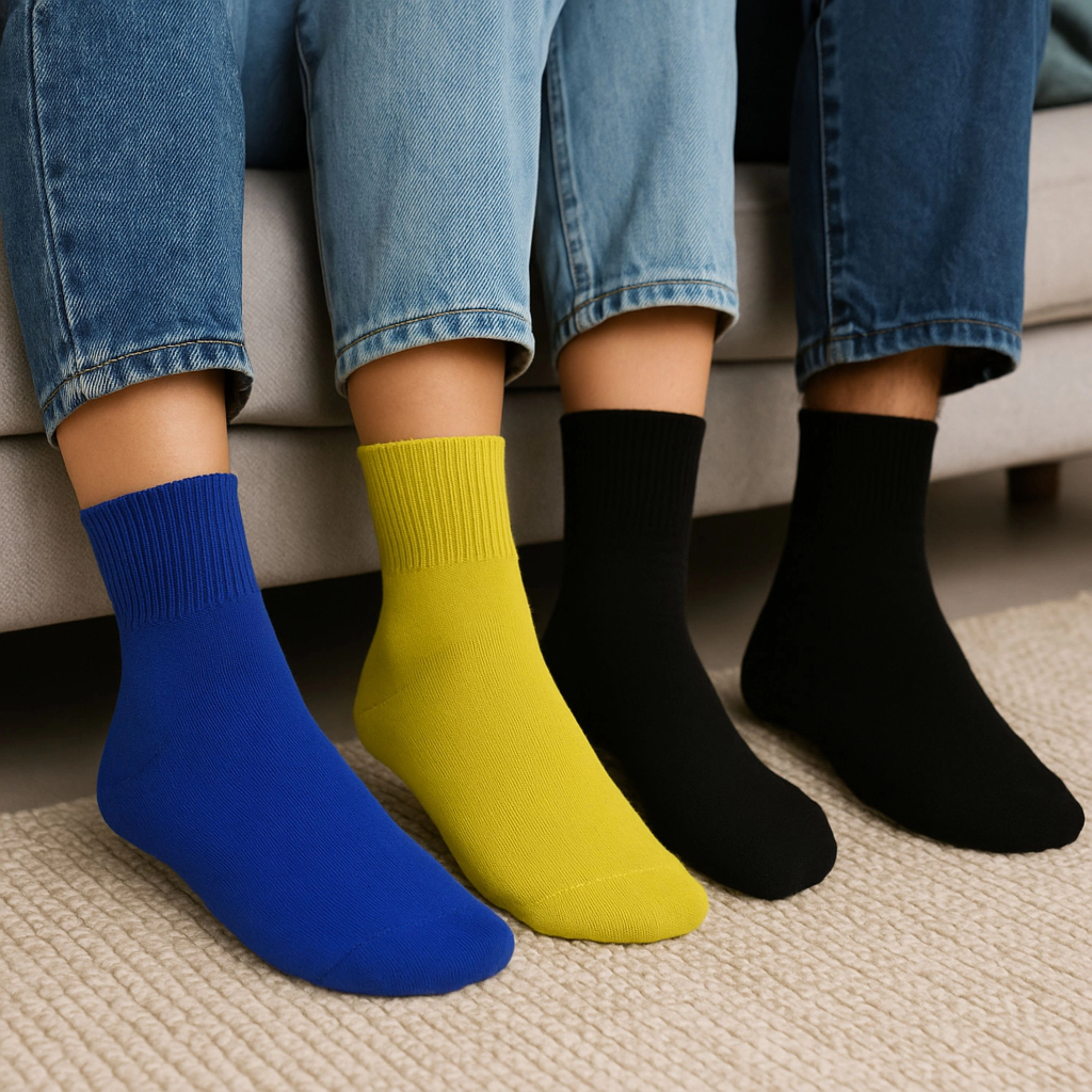Wear Sierra Women's Combed Cotton Ankle Turn Cuff 3 Pair Pack Socks