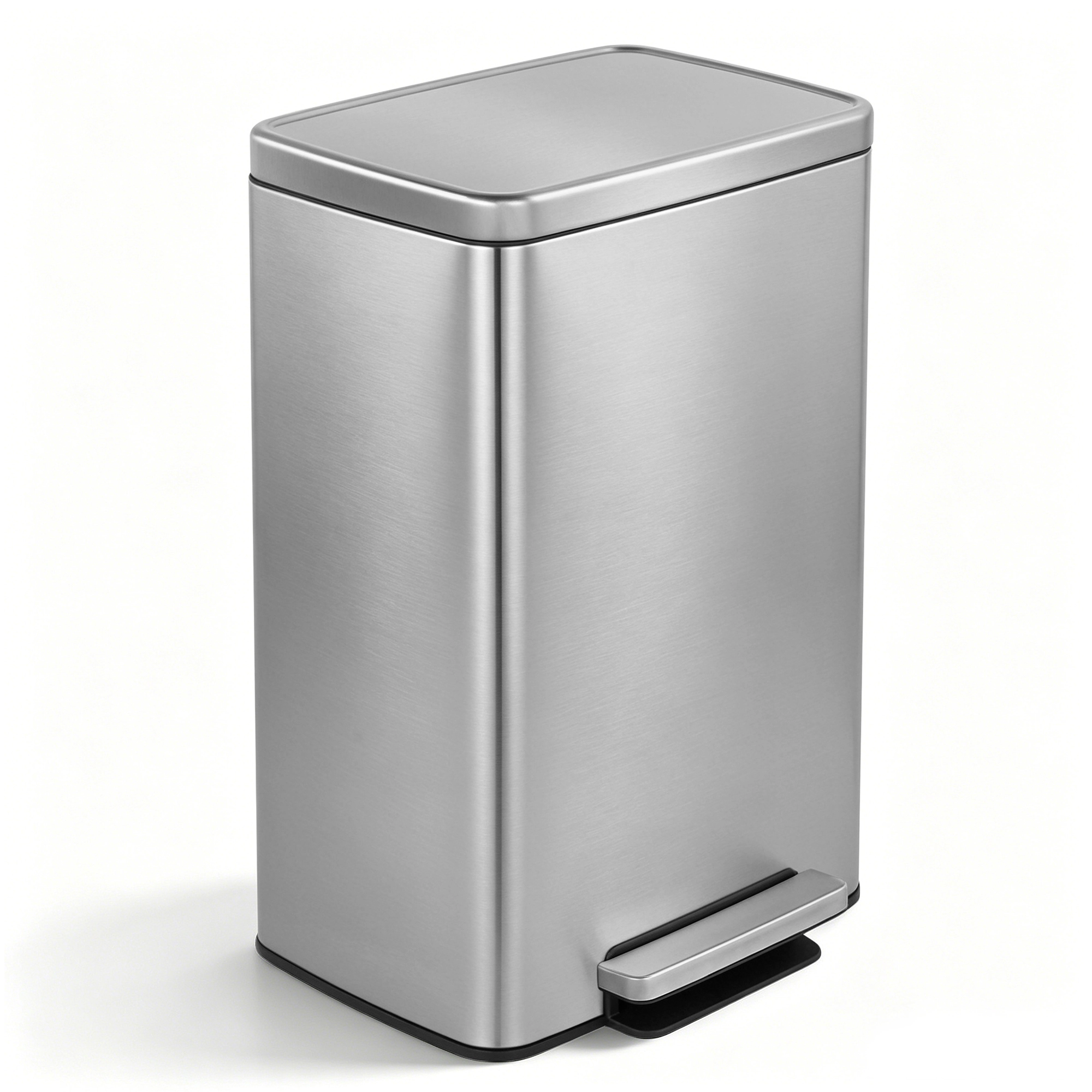 Innovaze 13 Gal./50 Liter Rectangular Stainless Steel Step-on Trash Can for Kitchen