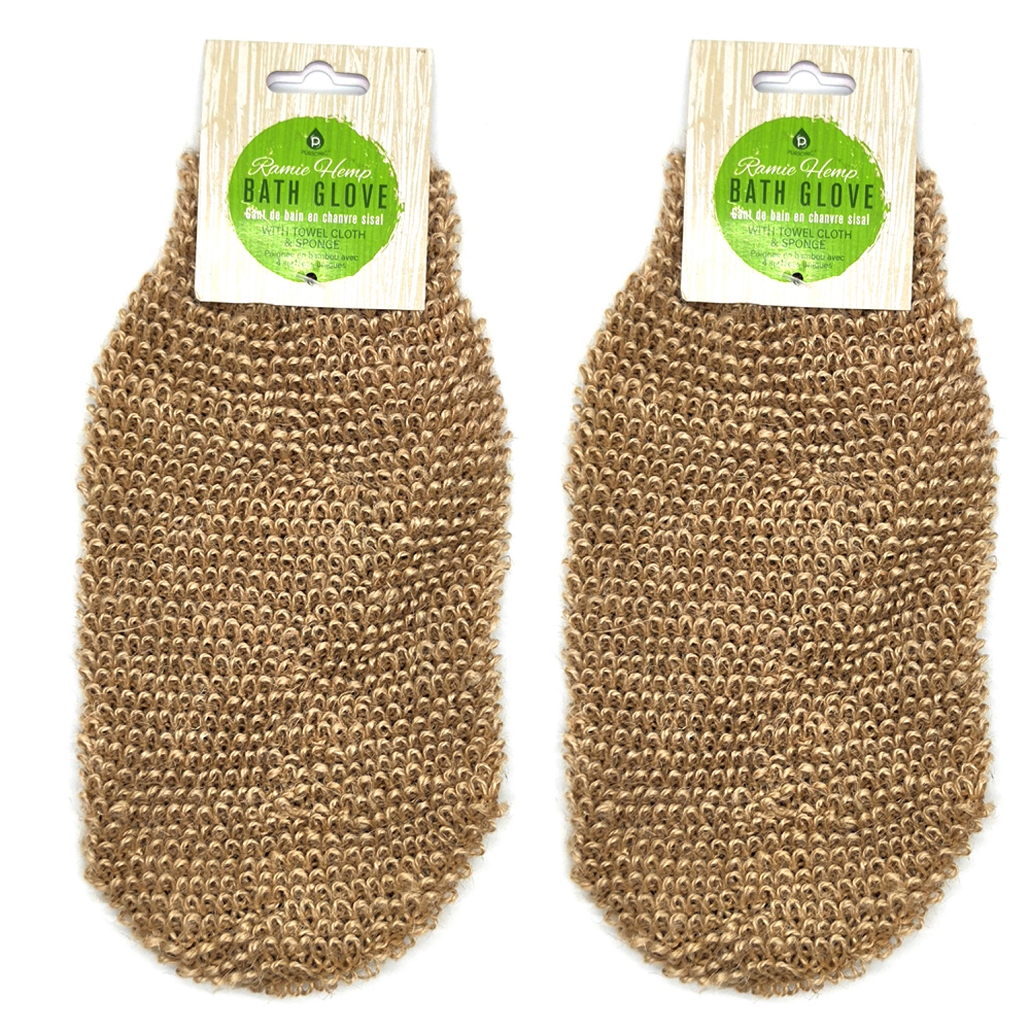 Pursonic Unisex Natural Exfoliating Sisal Hemp Bath Glove