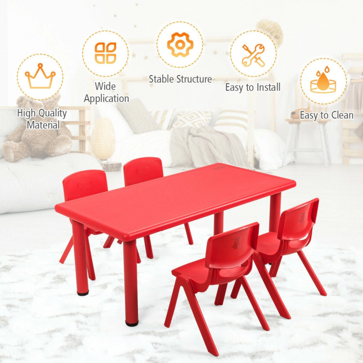 Hivvago Kids Plastic Rectangular Learn And Play Table