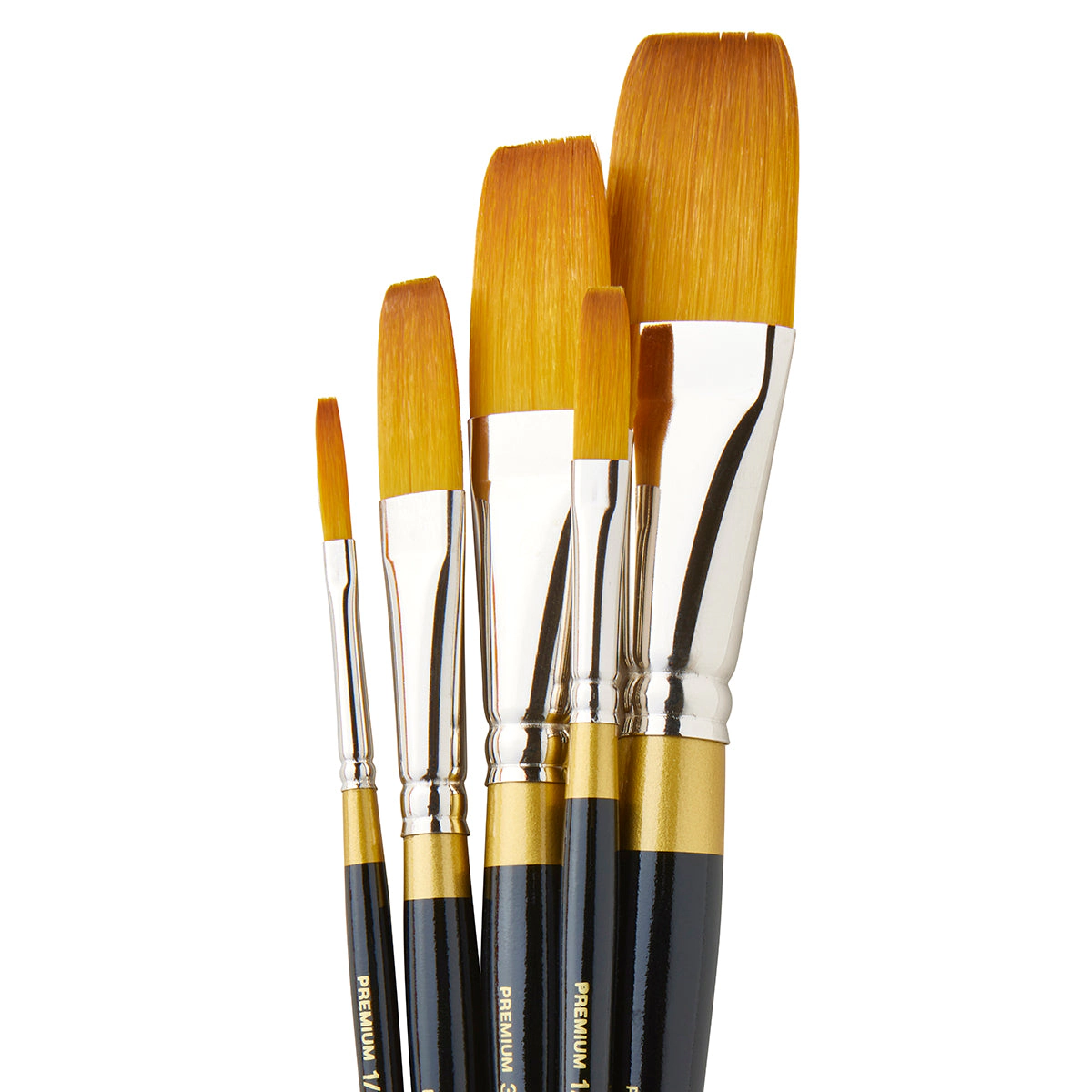 KINGART Original Gold 9100 One Stroke Golden Taklon Brush Set - 5 pc